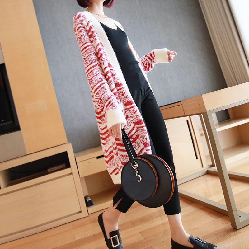^Cheap LANMREM 2020 New Spring Fashion Colorblock Long-sleeved Velvet Jacquard Knit Long-sleeved Cardigan PA1000