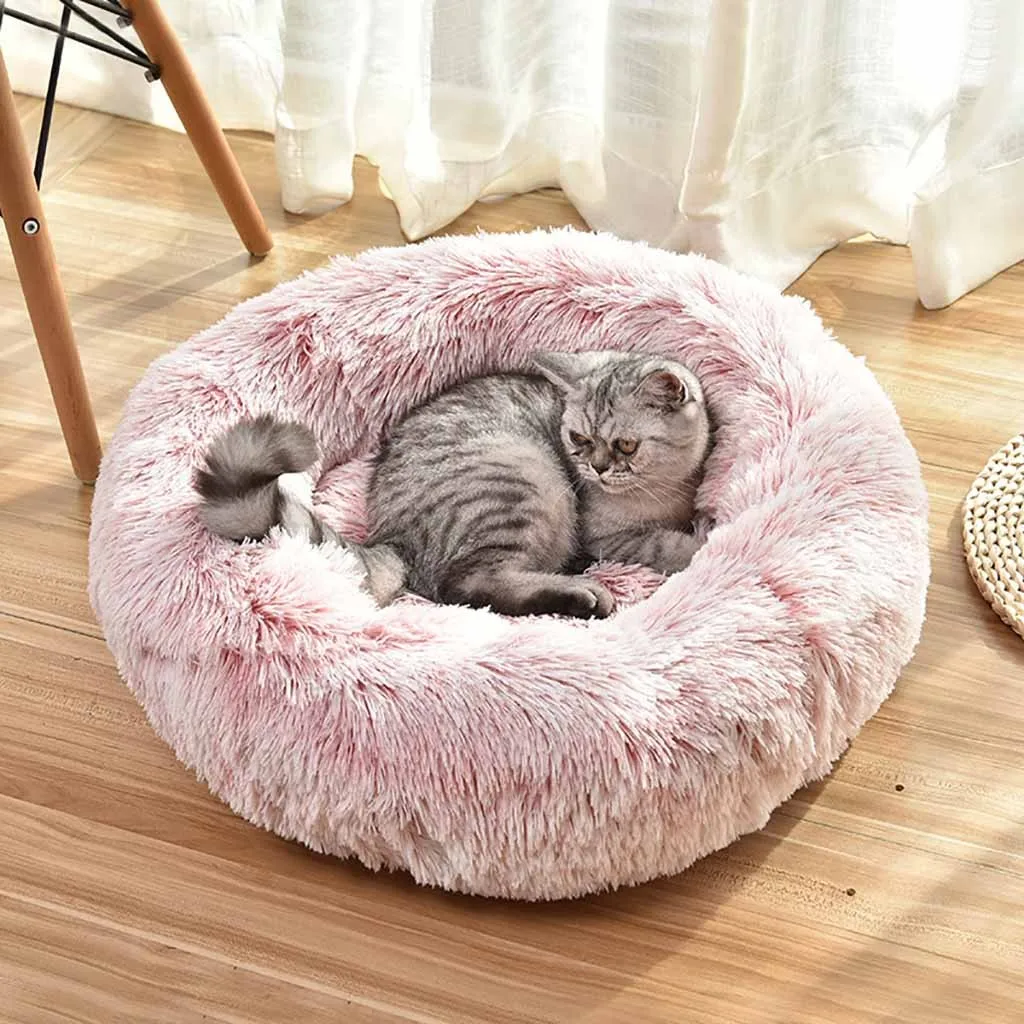 Собачья Конура круглая кошка зимняя теплая спальный мешок собака кошка поставки зимний теплый спальный мешок длинная плюшевая мягкая подстилка для животных Успокаивающая кровать#30