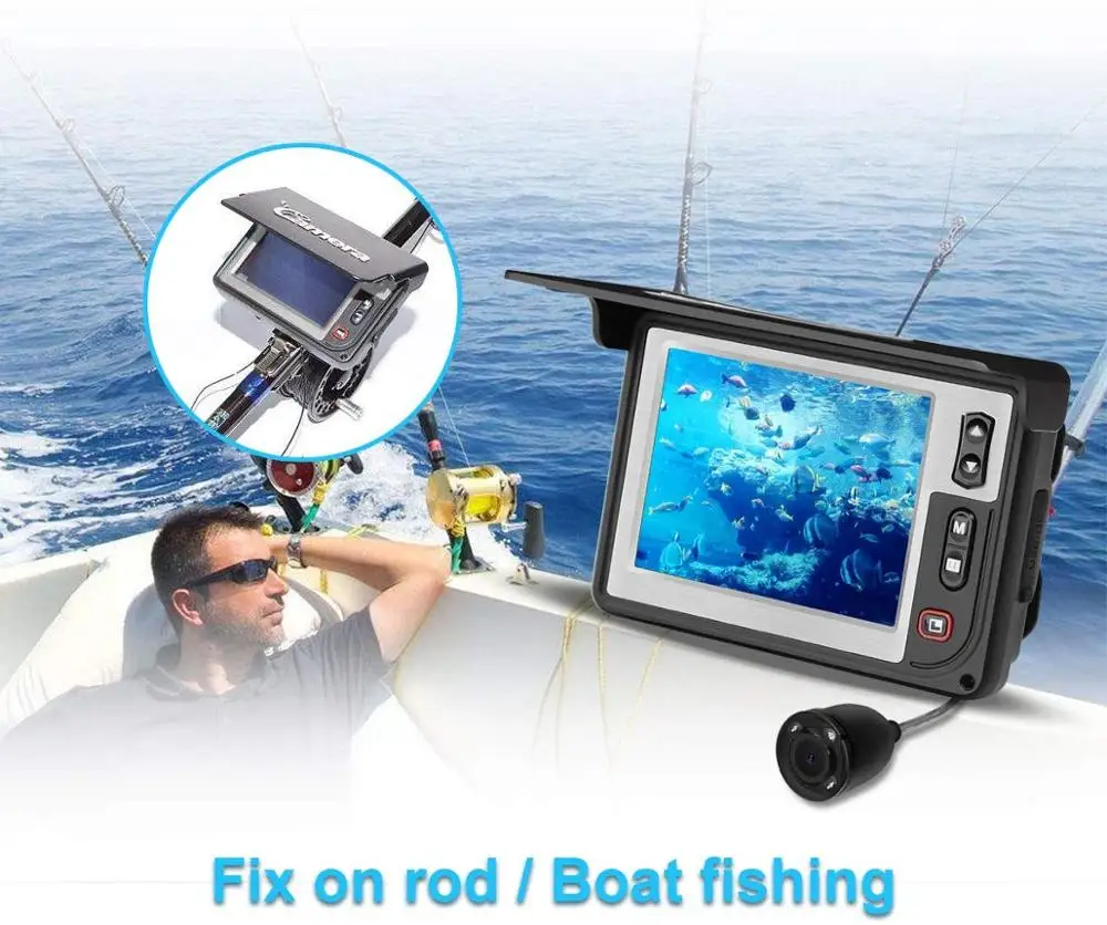 

3.5" HD 1000TV Underwater Fishing Camera Portable Fishing Finder Camera Infrared LED Waterproof for Ice Kayak Lake Sea Boat