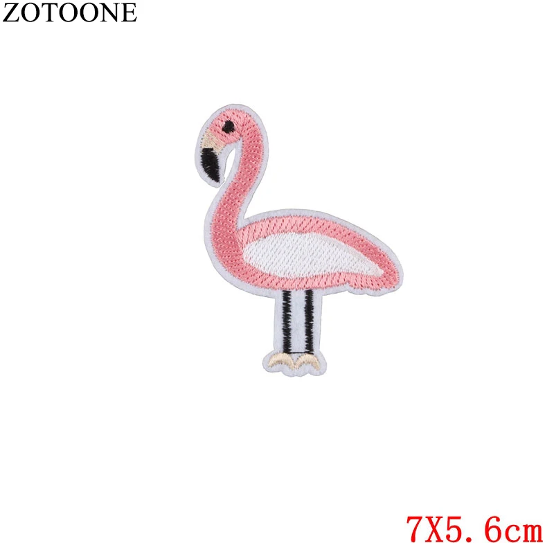 Нашивки ZOTOONE с вышивкой наклейки для одежды логотипом фламинго черепа цветов еды