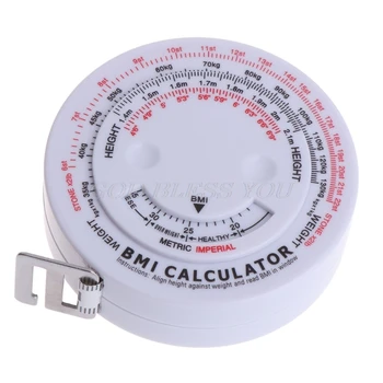 

BMI Body Mass Retractable Tape 150cm Measure Calculator Diet Weight Loss Tape