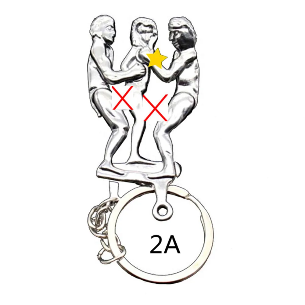 New Alternative Sexy Lover Metal Keychain Key Ring Chain Funny Toy Keys Chain Keychain Mental Stainless Steel Accessory - Color: 5