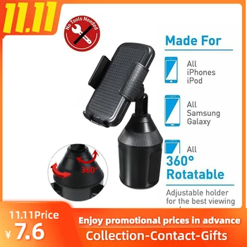 

360 Degree Rotatable Holder Universal Adjustable Cup Holder Car Mount For Cell Phones/MP3 Player/GPS