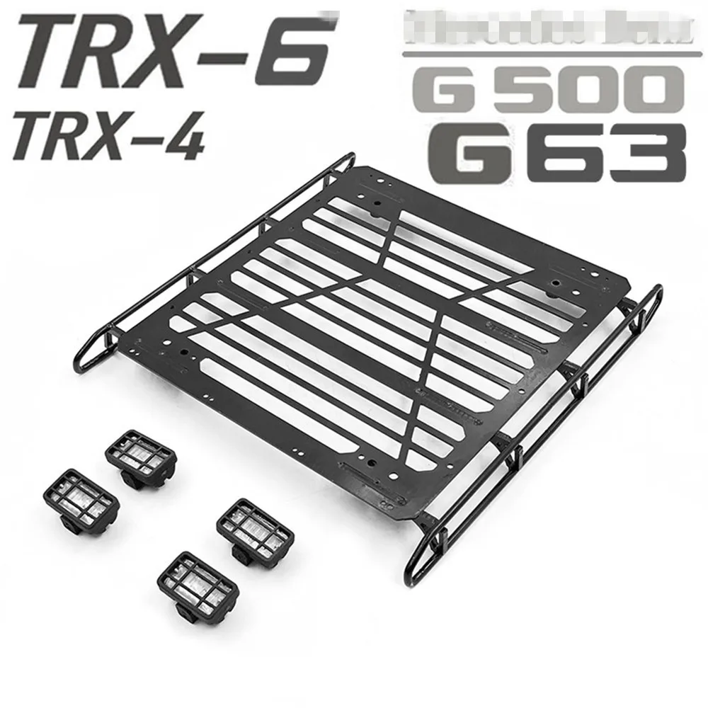Металлический багажник на крышу с Светодиодный прожектор для TRAXXAS TRX6 G63/TRX4 G500 RC