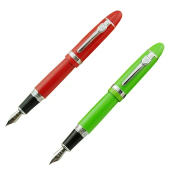 

2x Jinhao 159 Fountain Pen Silver Trim, Green & Red