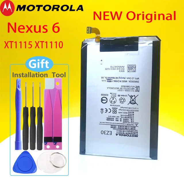 Motorola Moto XT1100 XT1103 XT1115 EZ30 SNN5953A GOOGLE Nexus 6 için 3220mAh yeni orijinal telefon pil + takip numarası