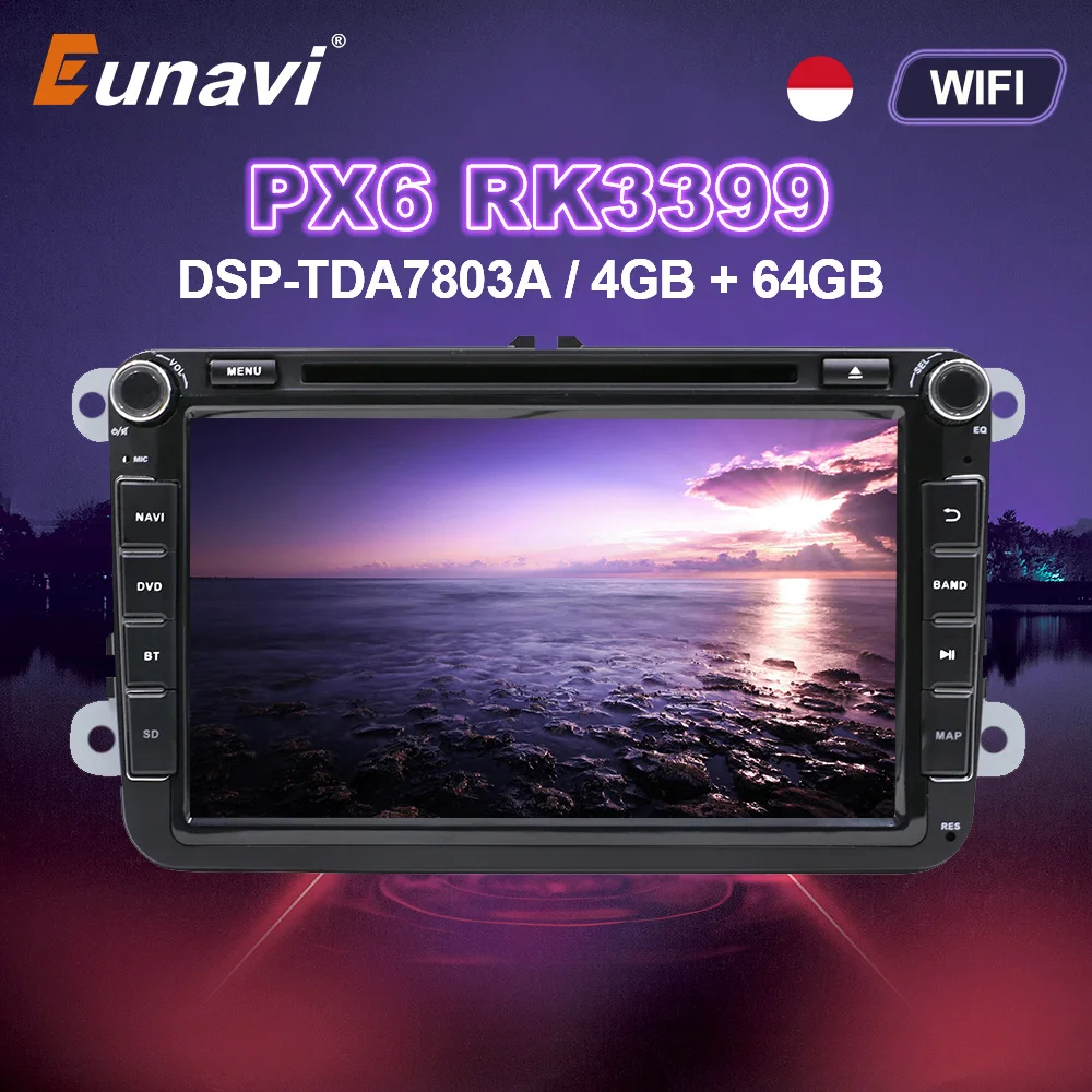Eunavi 2Din Android GPS Car DVD Multimedia Radio Auto For VW Polo Jetta passat b6 b7 cc fabia skoda Octavia Touran golf 6 Tiguan