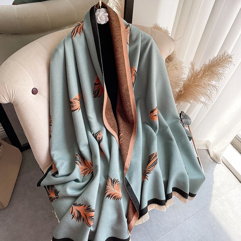 Women Cotton Cashmere Scarves Lady Winter Thicken Scarf Bandana Warm Soft Pashmina Shawls Wraps Stoles Female Wool Long Scarf