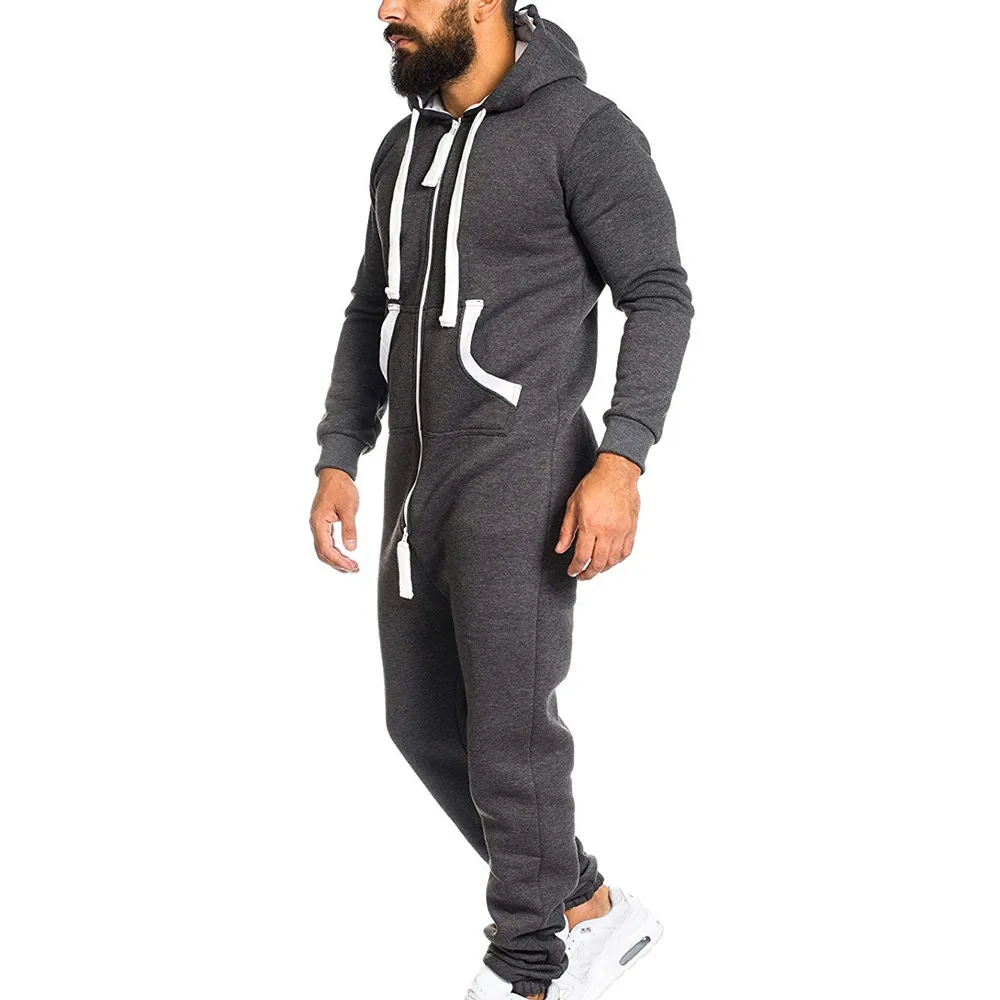 Мужской комбинезон, все в одном, для фитнеса, бега, для мужчин, t Non Footed Pajama Playsuit, блузка с капюшоном, Повседневная зимняя теплая Пижама# S