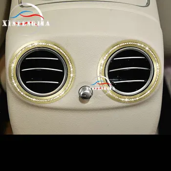 

For Mercedes-Benz GLC C E Class X253 W205 W213 15-19 Gold Silvery Crystal Style Rear Air Outlet Cover Trim