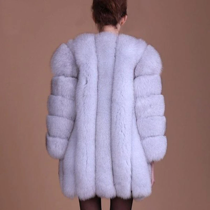 Женская Повседневная куртка, большие размеры, длинное пальто из искусственного меха, теплая меховая куртка, верхняя одежда с длинными рукавами, осенне-зимнее Свободное пальто, верхняя одежда