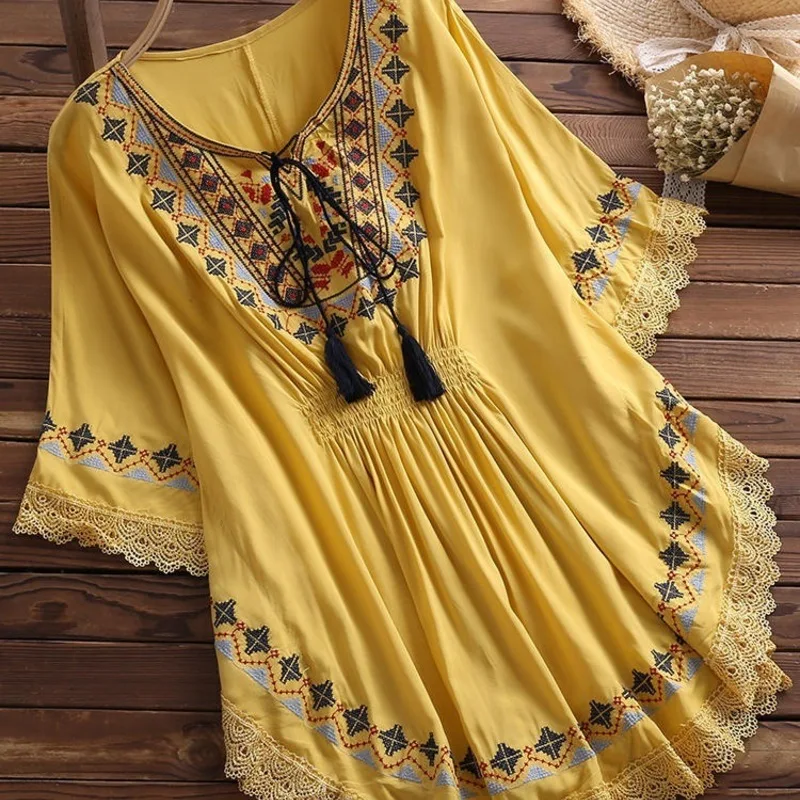 

Cover Up Women's Beach Bikini Dress Tunic Summer Skirt On The New 2020 Ladies Retro Long Sleeve At Character Fengri Cape Pareo