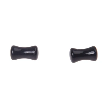 

Pair of Solid Saddle Ear Plugs /Tunnel Gauges Earlet Eyelet Piercing Jewelry Size / Thickness:4gauge (5mm) Color:Black