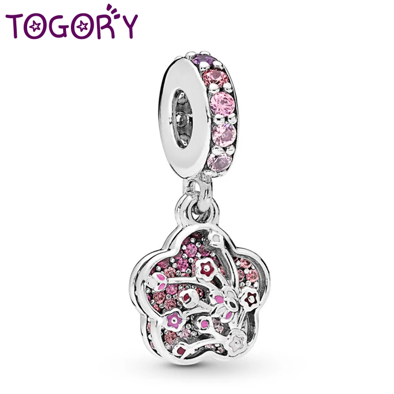 2 шт./лот розовые криатальные длинные подвески в форме цветка персика подходят