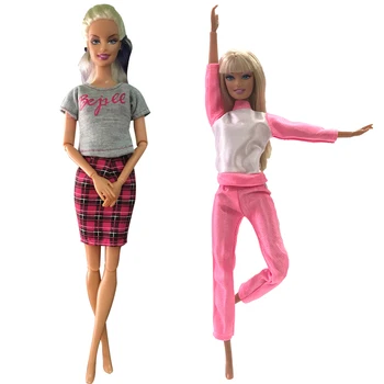 

NK 2020 Two Set Doll Dress Beautiful Handmade Party ClothesTop Fashion Dress For Barbie Noble Doll Best Child Girls'Gift 037B 4X