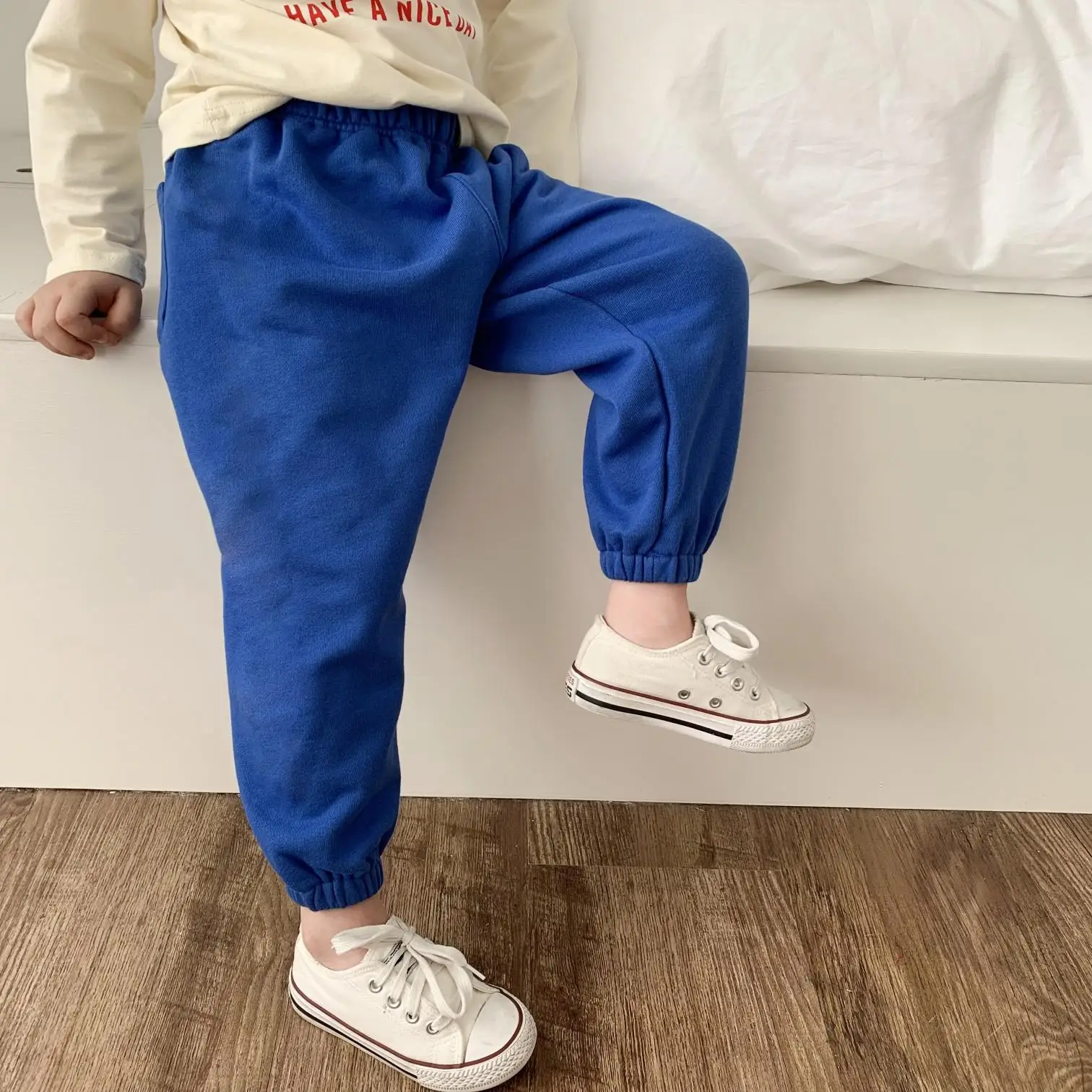 Mn2019 Autumn And Winter New Products INS-Children Two-color Unilateral Printed Letter Casual Athletic Pants