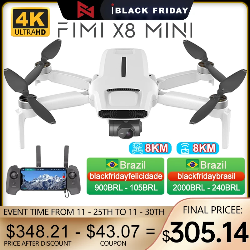 Квадрокоптер FIMI X8 Mini Pro профессиональный Дрон с 3-осевой подвесной камерой