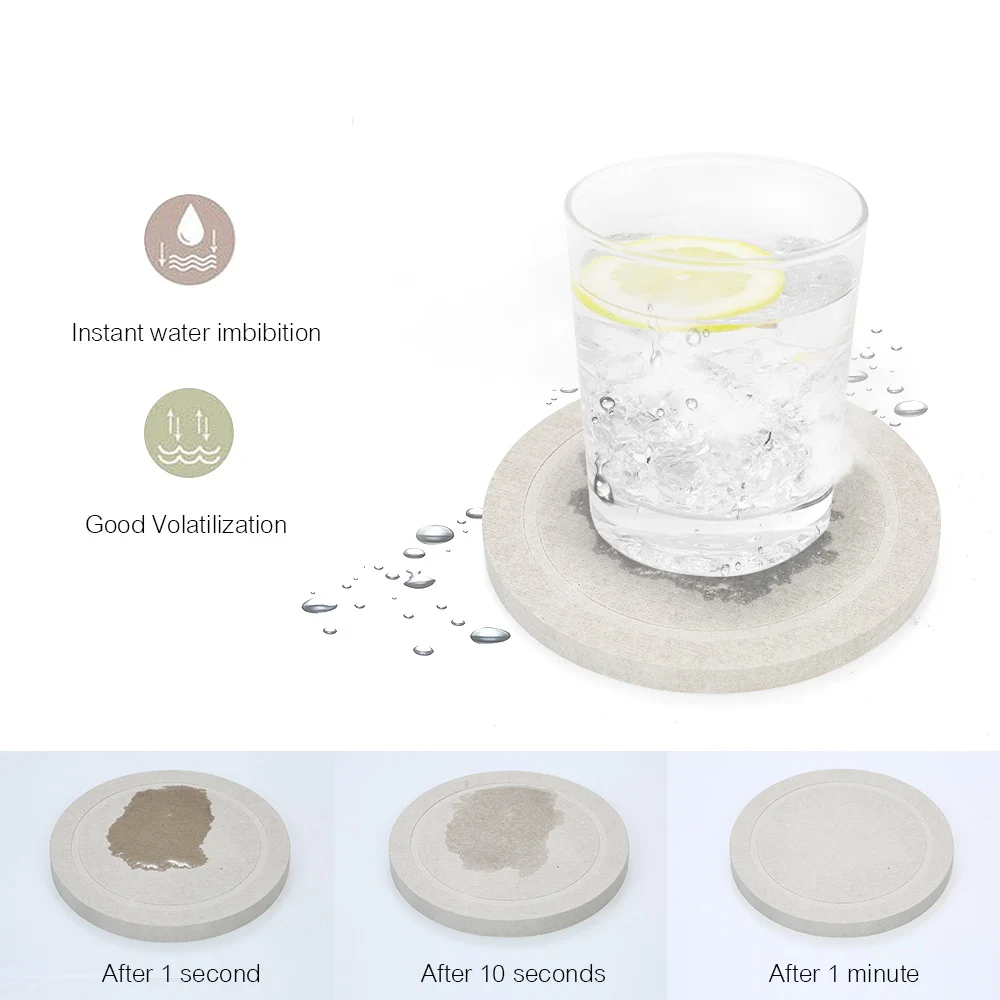 Натуральные диатомовые земляные подставки для напитков, абсорбирующие современные круглые подставки для напитков, стаканчики для питья, защищают мебель от повреждений