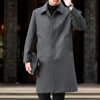 Wool Over-coat with  hidden buttons front