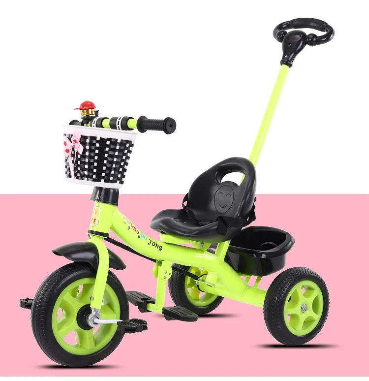 Детский трехколесный велосипед для детей 1-4 лет, детская коляска, детский велосипед с детским артефактом - Цвет: yellow