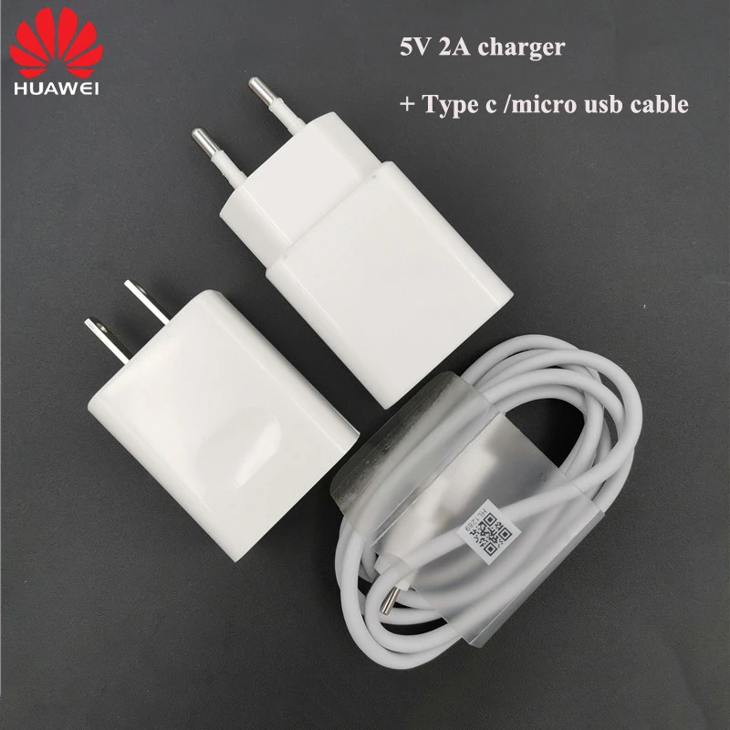 Купить Оригинальное быстрое зарядное устройство Huawei 5 В 2 А кабель Micro Type-C USB для P9 P8 P6 P7 Plus | Зарядные устройства для телефонов (4000532374895)
