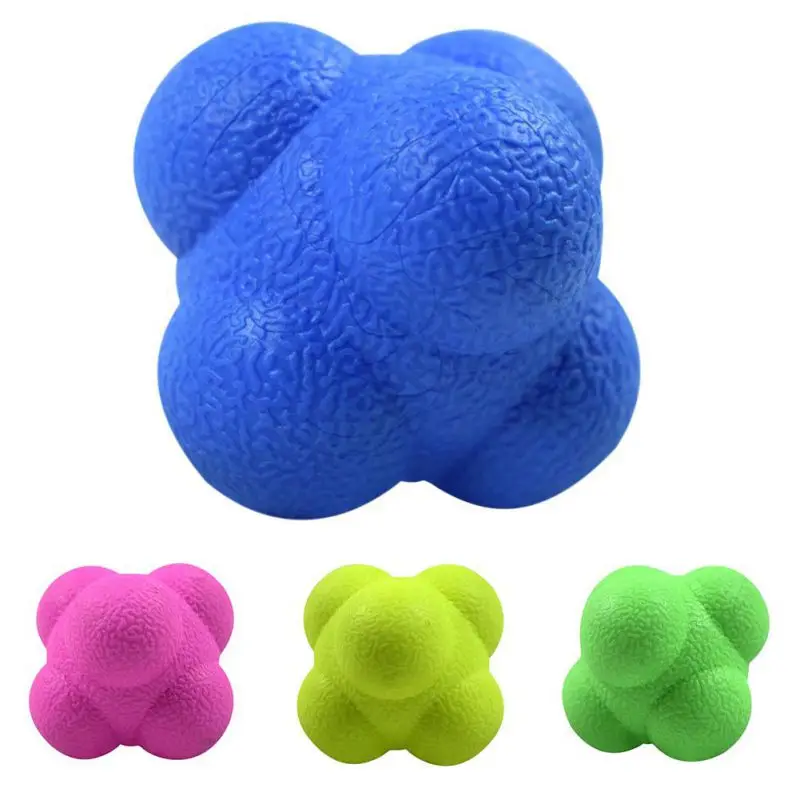 New Arrival Outdoor Sports Silicone Hexagonal Ball Solid Fitness Training Reaction Ball High Level