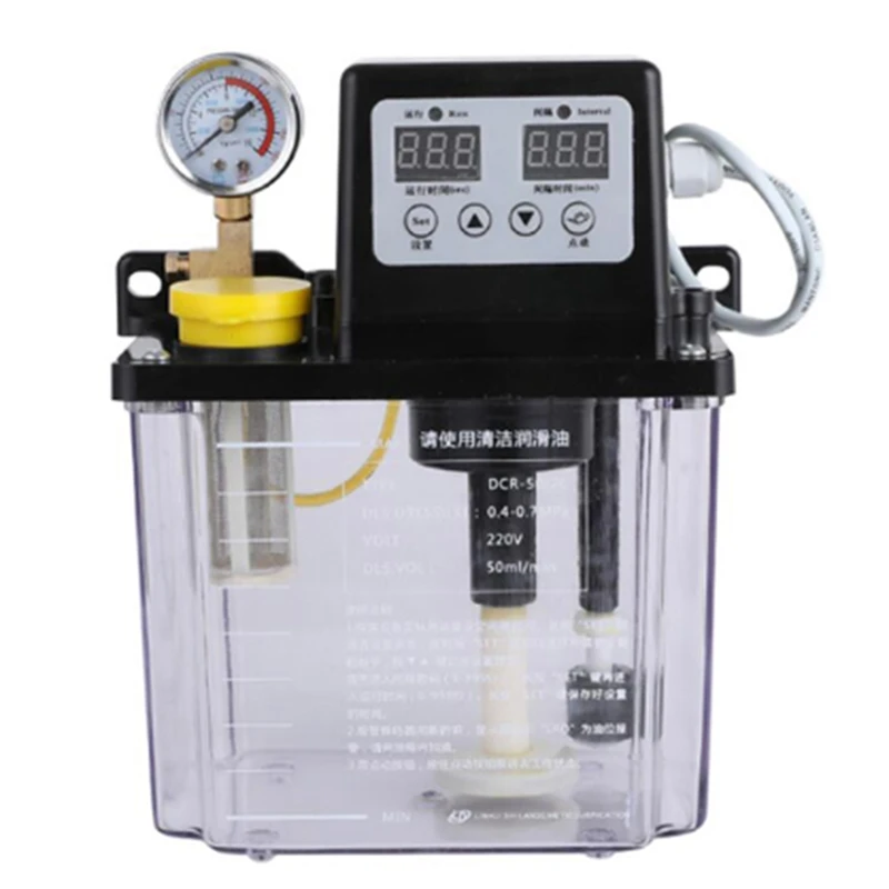 

2L Lubricating Oil Pump Automatic Lubricating Oil Pump Electromagnetic Lubrication Pump Lubricator with Pressure Gauge