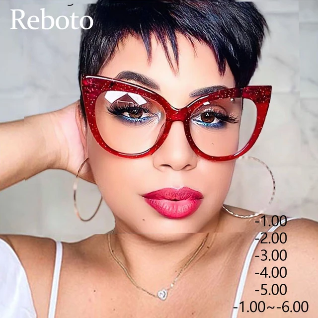 Myopia Glasses women Sexy Red Cat Eye Glasses Frames For Women