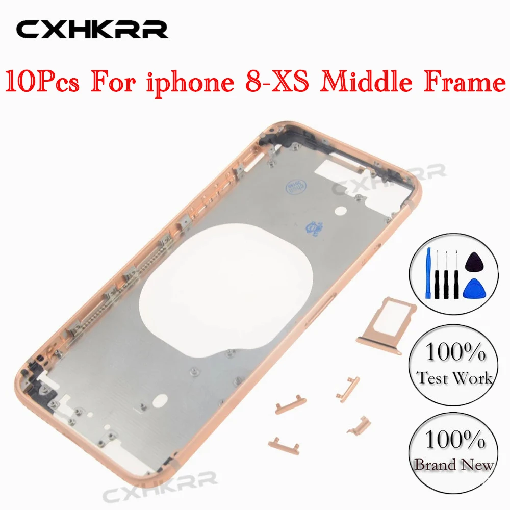 Задний корпус для Iphone 8G 8P 10 шт. задняя крышка батарейного отсека средняя рамка с