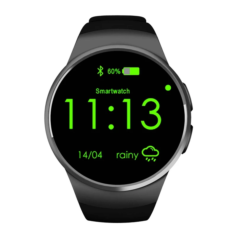 Смарт-часы MOOL Kw18 с Bluetooth, полноэкранные Смарт-часы для телефона, сердечного ритма - Цвет: Black