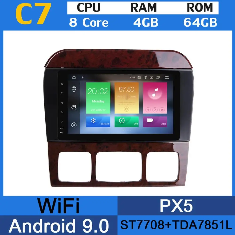 8Core 4G RAM 64G GB " Android 9,0 4G+ 64G Автомобильный мультимедийный плеер для Mercedes Benz S CL Class W220 W215 CL Class W215 CL600 CL55 радио gps навигация - Цвет: 8Core 4G RAM 64G GB