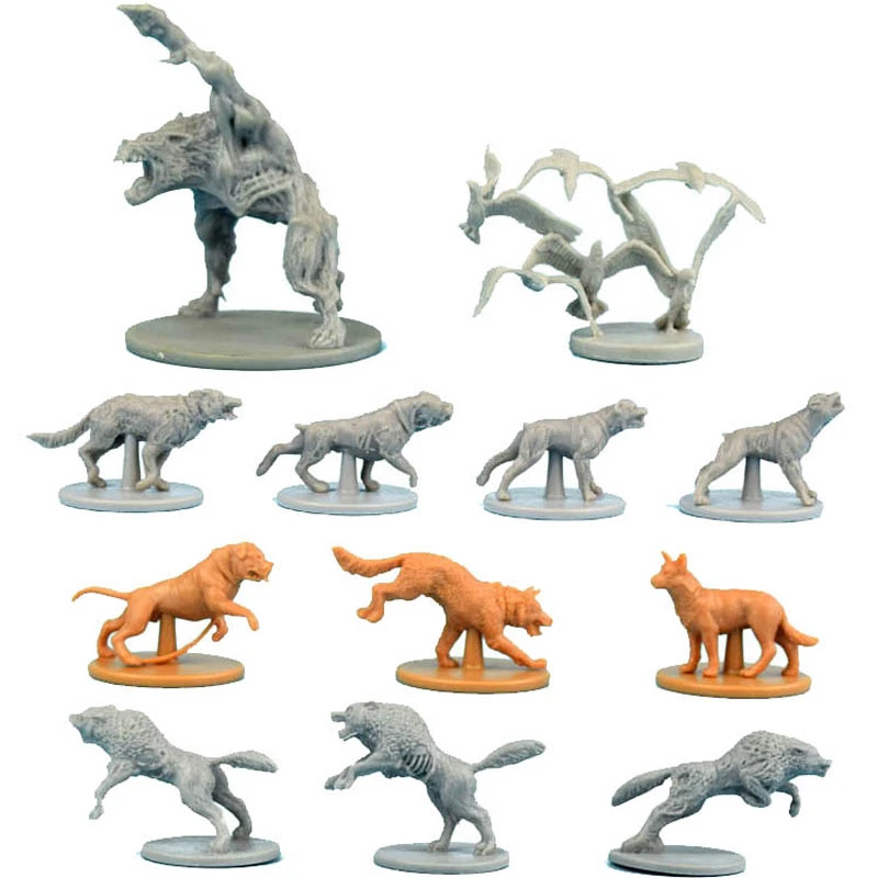 Trpgミニチュアボードゲームzombicide黒ペスト生き物ゾンビオオカミ犬の群れratzカラス狼モンスターフィギュアモデル Aliexpress