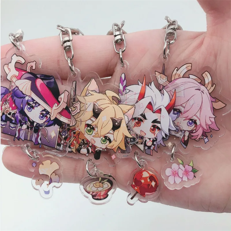 Gioco Genshin Impact Thoma Atataki Itto Muslimah Portachiavi Accessori Cosplay Portachiavi Ciondolo Cartoon Badge Prop Gift