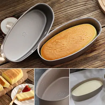 

8inch Carbon Steel Oval Shaped Bread Baking Dishes Non-stick Loaf Pan Cheese Cake Toast Pan-Bread Mold Cake Mold Kitchen Gadget