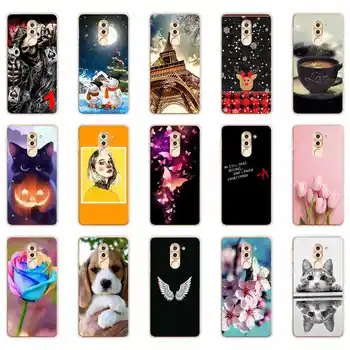 Silicone Cover For Huawei Honor 6x Case Tpu Phone Case For Huawei Honor 6x 6 X Back Coque Bumper Fundas Cute Cat Flower Leather Bag