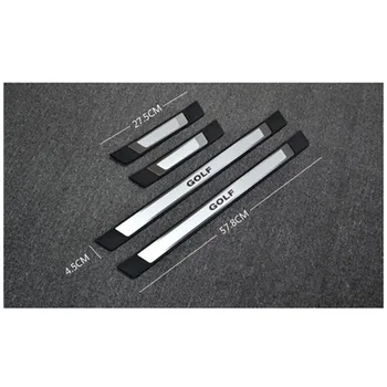 

High quality stainless steel+ABS Scuff Plate/Door Sill Protector Sticker Car Styling For Volkswagen Golf 7