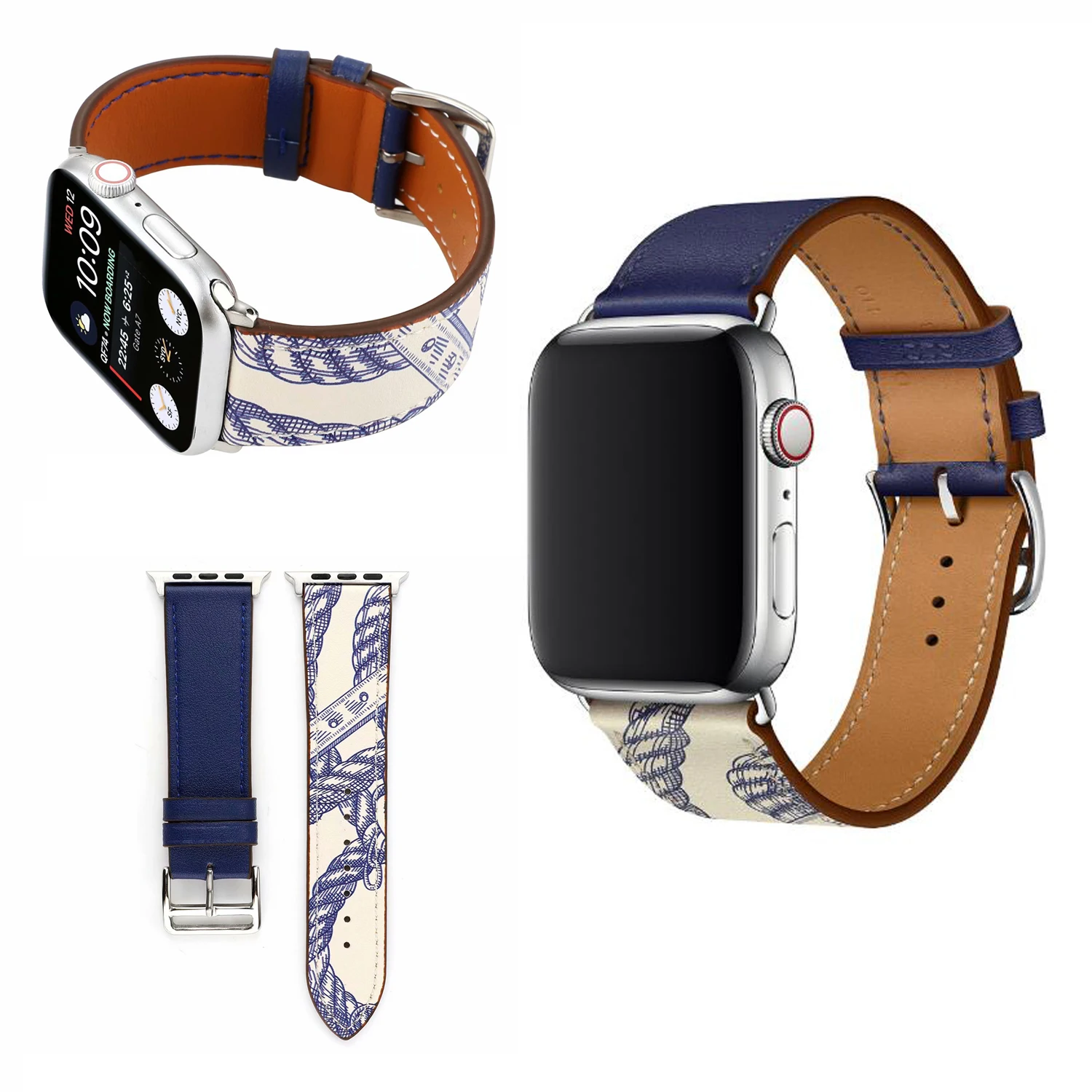 Рекламная кожаная Петля для iwatch 5 4 3 2 1 42 мм 40 ремешок Apple Watch 38 44 мм|Ремешки часов| |