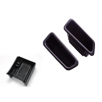 

2Pcs Black Front Door Side Storage Box Handle Pocket Armrest Telephone Container Suitable for Volvo S60 2009-2017 2018 V60 2009-