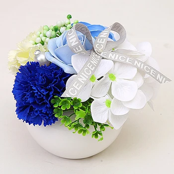 

Romantic Valentine's Day Gift Box Ceramics Soap Rose Flower Potted Bath Body Petal Scented Soap Wedding Christmas Decoration