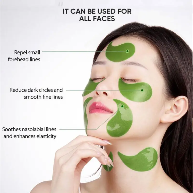 60pcs Avocado Eye Mask Patches Remove Eye Bags Dark Circles Moisturizing Eye Mask Crystal Collagen Gel Mask Eye Skin Care TSLM2