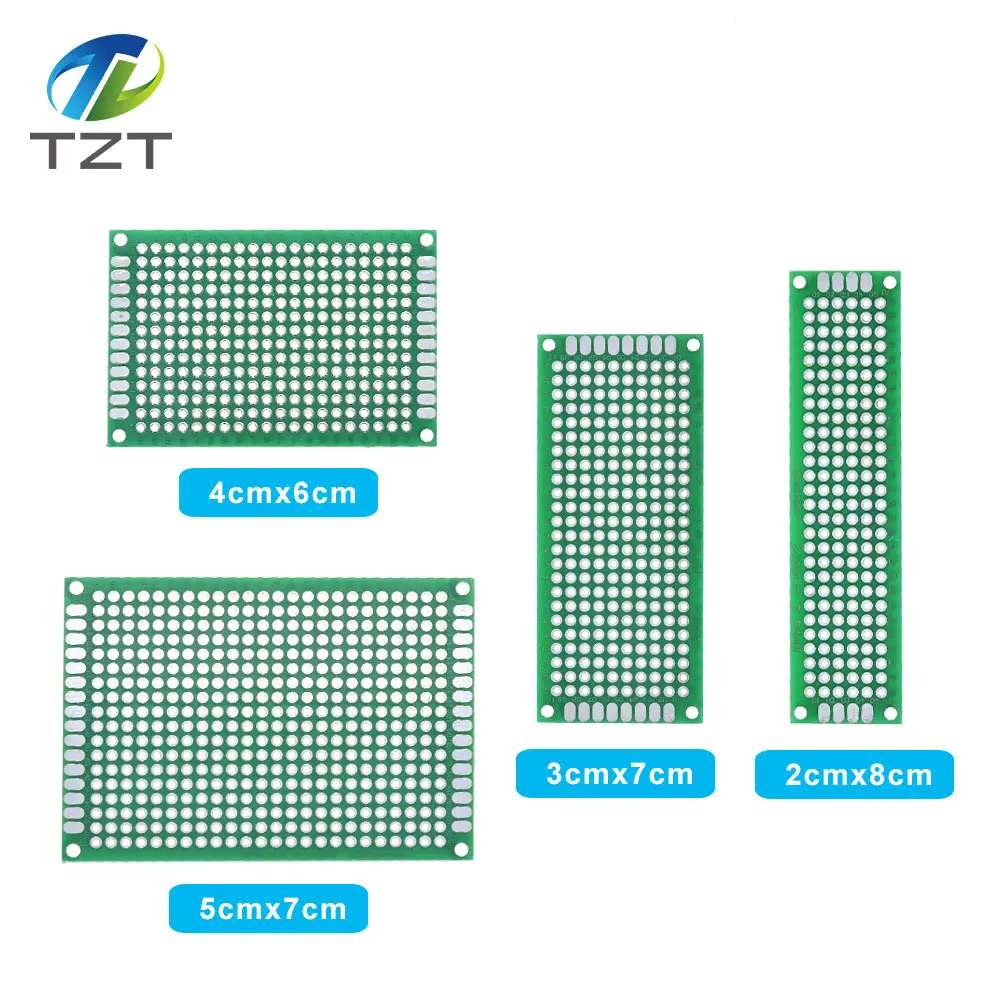 TZT 5x7 4x6 3x7 2x8 см двухсторонняя Медь прототип pcb универсальная плата стекловолокна доска для Arduino