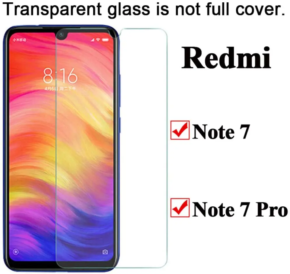Protector Per Xiaomi Redmi Note 7 Vetro Protettivo Per Redmi Note 7 Pro Proteggi Schermo In Vetro Temperato Note 7