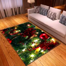 3D Christmas Elk Sleigh carpet Living Room Kitchen rugs and carpets for home bedroom kids rooom parlor party tapete customized