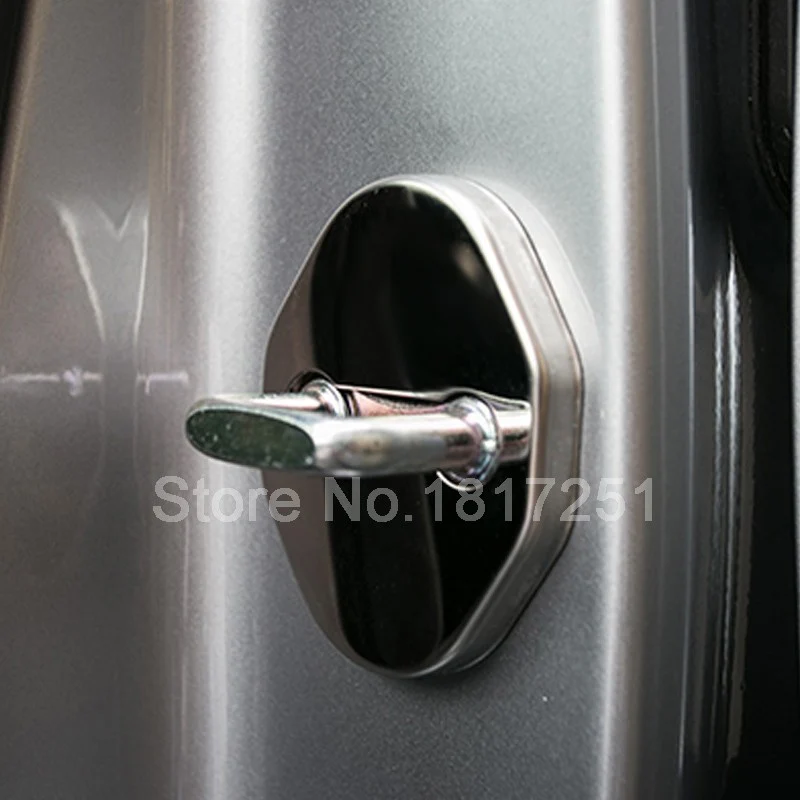 4pcs 3D Stainless Steel Door Lock Buckle Protection Protective Cover trim for Mazda cx3 cx5 cx30-Auto Accessories