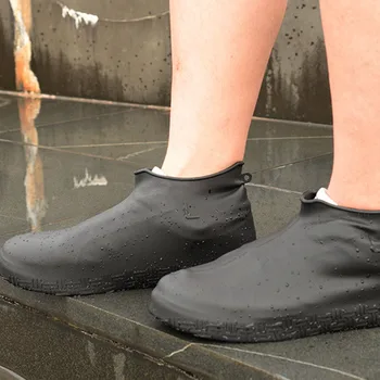 

Rain Shoe Covers Silicone Wear-Resistant Rain Boots Portable Thicken Non-Slip Rain Shoes Outdoor Waterproof Protector Boot Cover