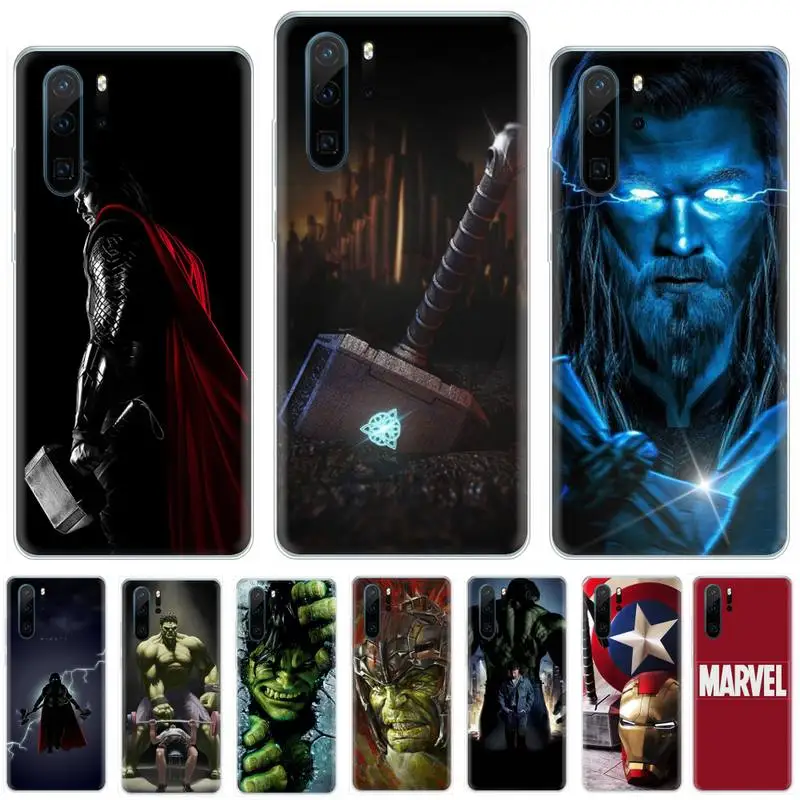 Марвел Тор Халк молоток ТПУ мягкий чехол для телефона huawei P8 P9 P10 P20 P30 Pro Lite smart Z 2017