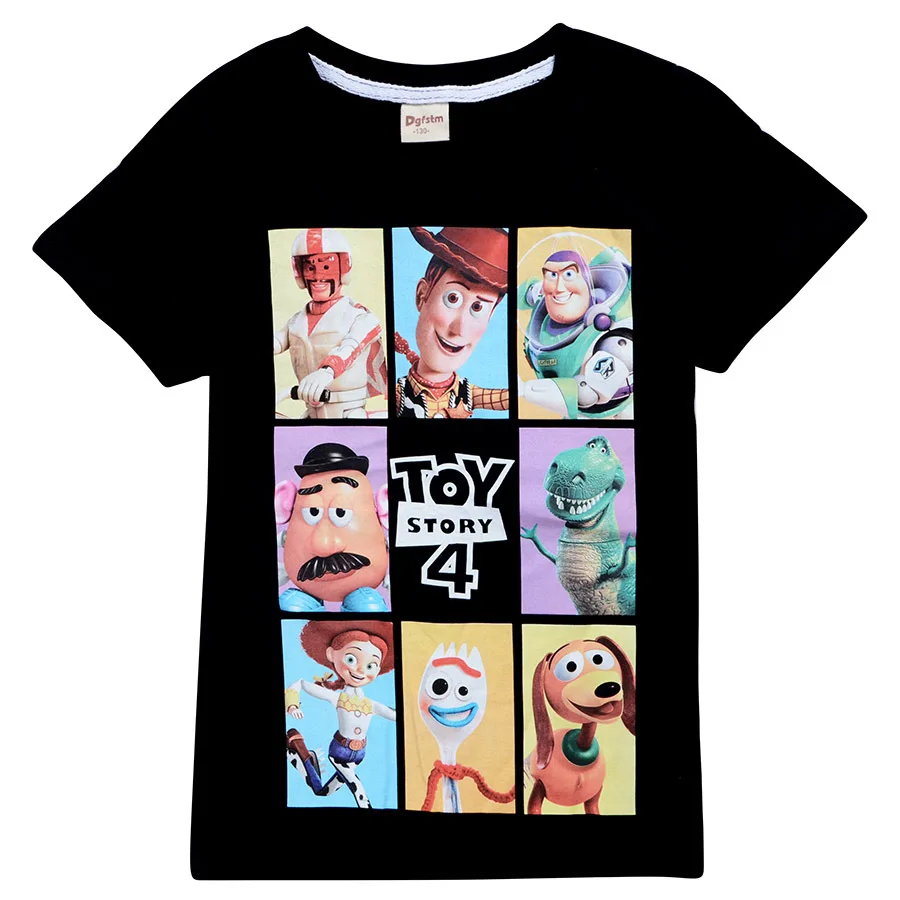 Toy Story/футболка 4 лет летняя футболка топы с короткими рукавами в стиле фильма, Толстовка футболки для девочек и мальчиков детская повседневная спортивная одежда