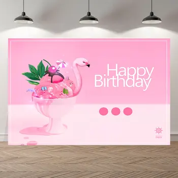 

SeekPro Happy Birthday party Banner baby shower flamingo summer vacation Studio Photo Bacdrop Photography Backgrounds Wall Paper