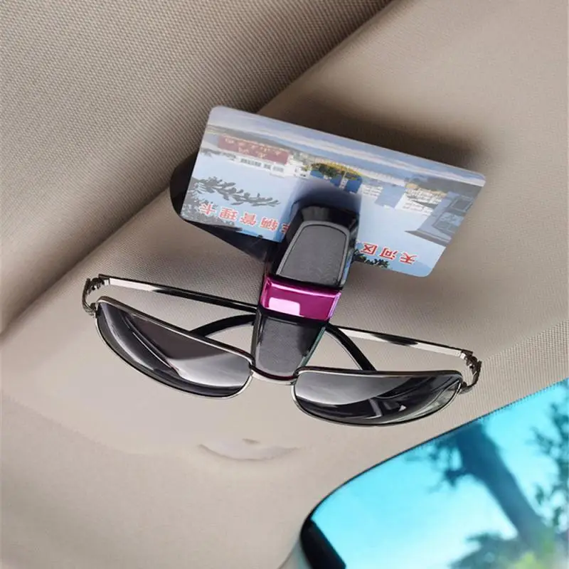 4 Pcs Red Black Plastic Car Sun Visor Glasses Sunglasses Card Holder Clip 