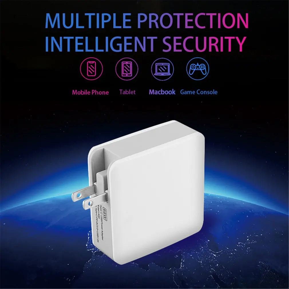 68 Вт PD+ QC3.0 зарядное устройство Быстрая зарядка usb зарядная станция type-C адаптер питания Универсальный мобильный телефон Настольный